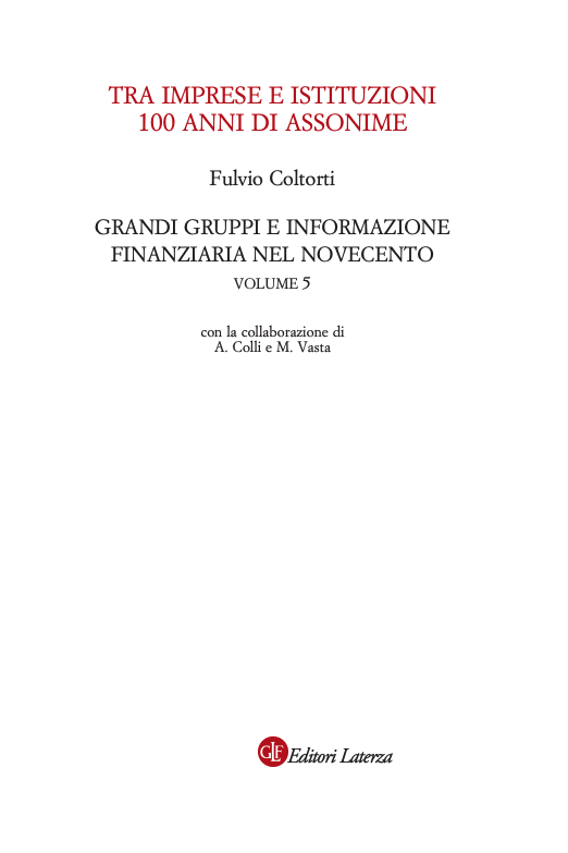 Grandi gruppi e informazione finanziaria nel Novecento