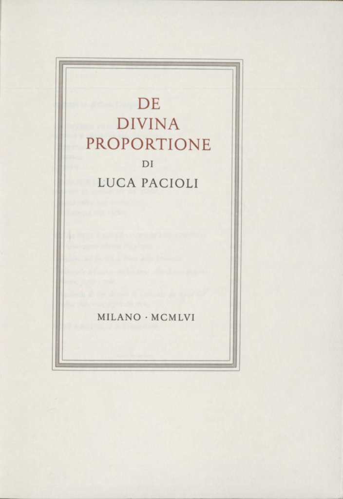 Luca Pacioli, «De Divina Proportione»