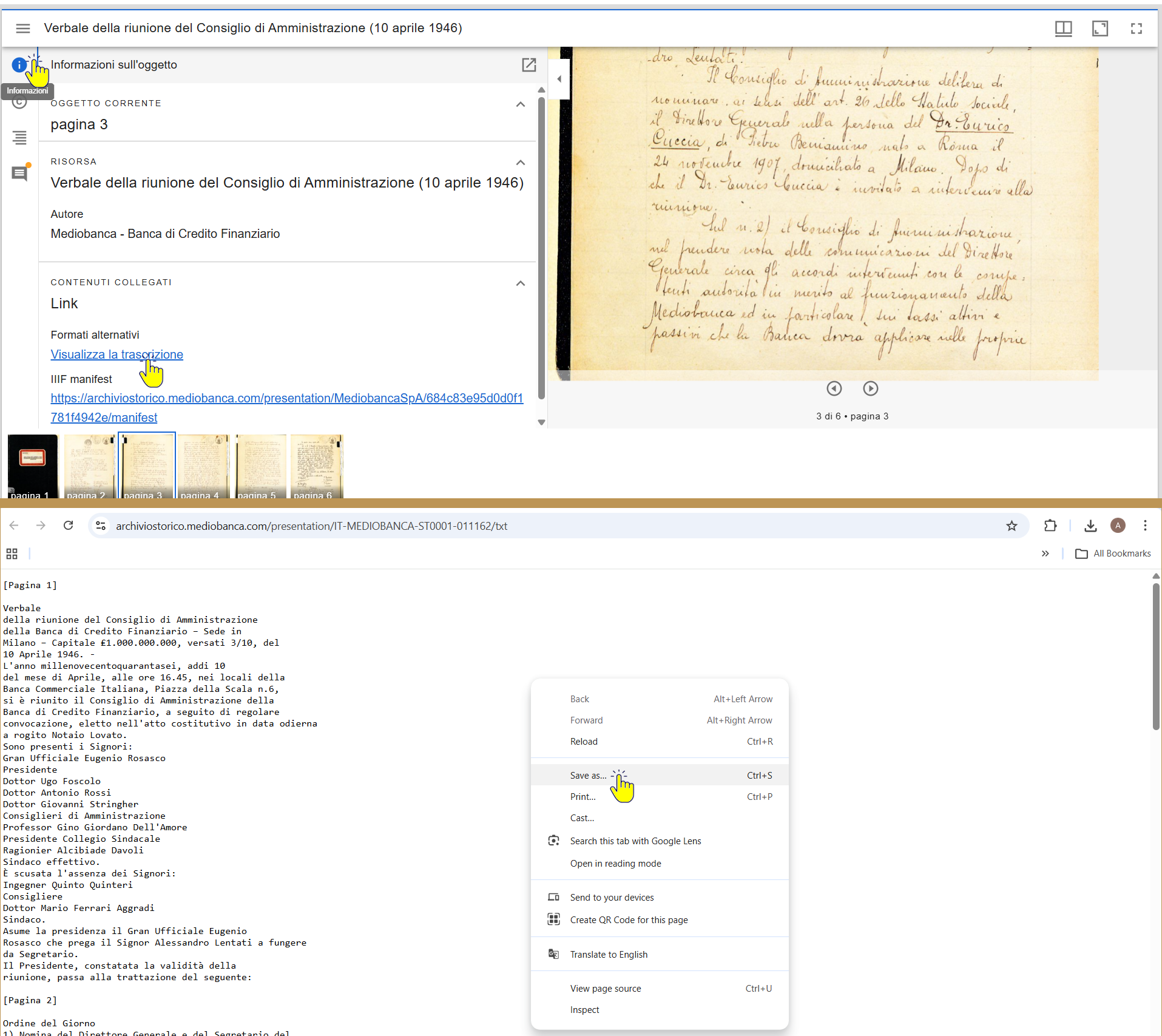 Mirador Informazioni e trascrizione Mediobanca
